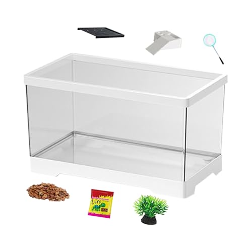 Terrarium Set, Terrarium Komplettset, Schildkröten Terrarium, Aquarium Mit Bodenablauf Für Reptilien, Amphibien & Fische, Komplettset Für Artgerechte Haltung Zu Hause Oder Draußen