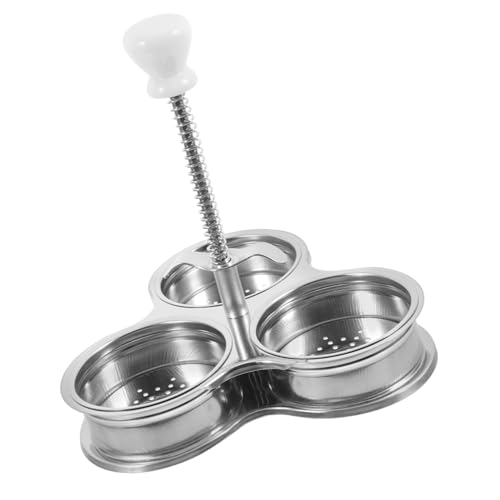 CIYODO ゆで卵、ポーチドエッグ用エッグクッカー 3カップ ステンレススチール製エッグボイラー