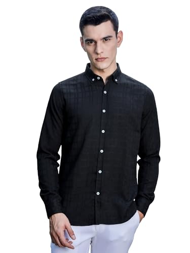 Image of Thomas Scott Men's | Solid | Long Sleeve | Polyster Blend | Casual | Button Down Collar | Shirts for Men