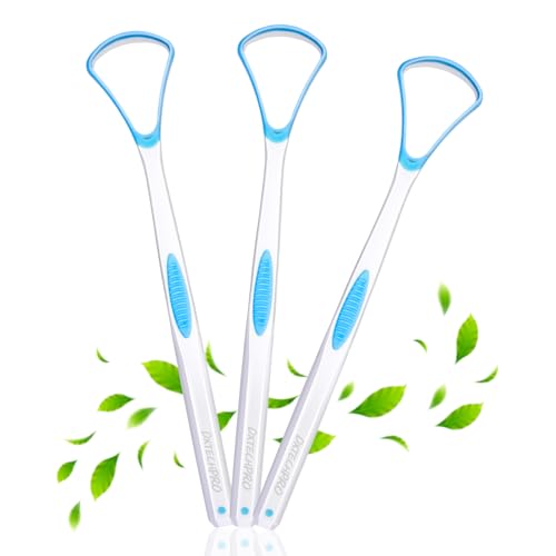DXTECHPRO 3本 舌ブラシ シリコン 舌に優しく 舌クリーナー 舌磨き ブラシ 両面用 舌苔除去 舌専用クリーナー したみがき ブラシ 舌みがき 舌歯ブラシ 舌苔取り(3本ブルー)