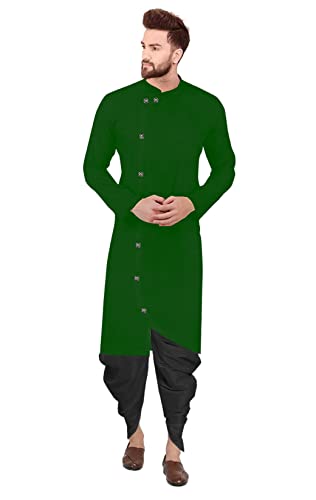 Image of Trustous Mens Cross Kurta Dhoti Set In Cotton