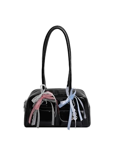 Women's Zipper Shoulder Handbags Double Strap Underarm Bags Y2K Japanese Purse