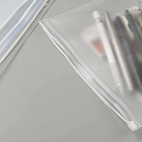 DY.2ten 10PCS A5 Size Binder Pockets, Zipper Binder Pocket, Translucent 6-Hole Binder Zipper Folders, Waterproof PVC Zipper Loose Leaf Bags for Home Office School Supplies - Image 4