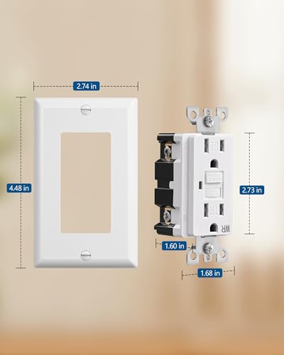 DEWENWILS 2-Pack GFCI Outlet 15Amp, WR, TR, LED Indicator, UL Listed - image 5