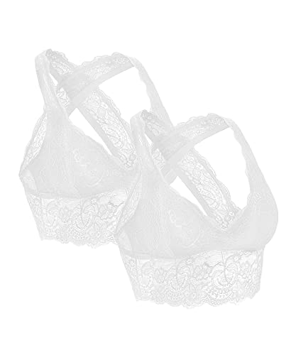 Soutien-Gorge sans Armature SHEKINI | Lot de 2 Bralettes Dentelle Rembourrées