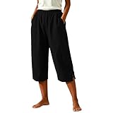 Beessbest Cotton Capri Pants for Women Loose Fit...