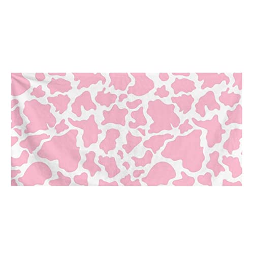 Belidome Pink Cow Print Beach Towels Women Bath Wrap Spa Towel Soft Thin Lightweight 59" X 29" #TOP1