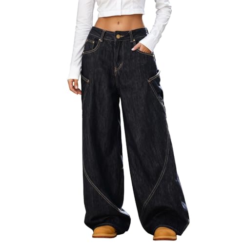 Jeans femme coupe évasée incurvée au style rétro streetwear