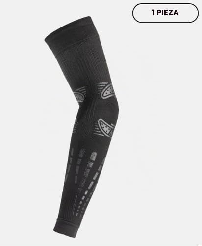 FLOKY 1pz manga No Strain Evolution multideporte. Tenis, pádel, baloncesto. Reduce las vibraciones, sostiene codo y antebrazo. Manga de compresión, estabiliza tendones y músculos. Negro L-XL