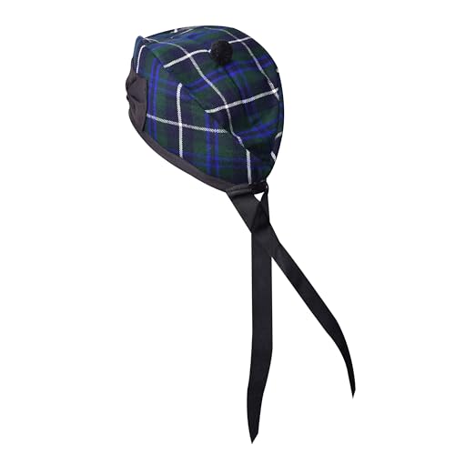 Image of Glengarry Cap-Traditional Scottish Hat, Acrylic Wool Tartan Glengarry hat, Kilts /Bagpipes Accessories