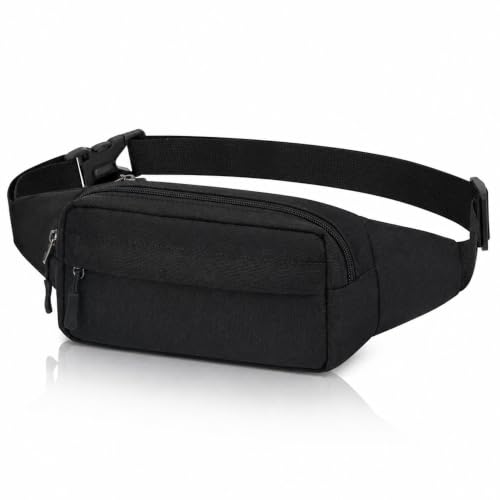 Image of Bumbags Waist Fanny Packs for Men Women Fashion Bum Bag with Adjustable Belt for Sport Running Hiking Travel Cycling Walking Dog Boys Ladies (Black)