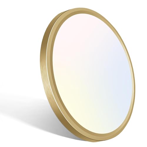Image of libtit 7 Inch Golden Flush Mount Ceiling Light, 15W Aureate Ceiling Light Fixture, 3000K /4000K /6500K Color Selectable, Gilded Round Ceiling Lighting for Bedroom Kitchen Pantry