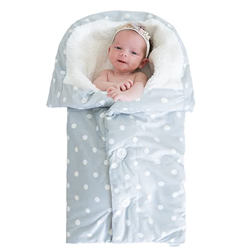 Image of Snuggle Baby The Swaddle Blanket - White Dots - Sleep Swaddle Blankets For Baby Boy & Girl - Infant Sleep Sack 0-3 Months - Newborn Wrap - Newborn Essentials For Baby