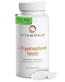 L Tryptophane   L Tryptophane hautement dosé 1000 mg par comprimé (120 comprimés végétaliens)   Acide aminé issu de la fermentation végétale   Sans additifs indésirables   vitaworld