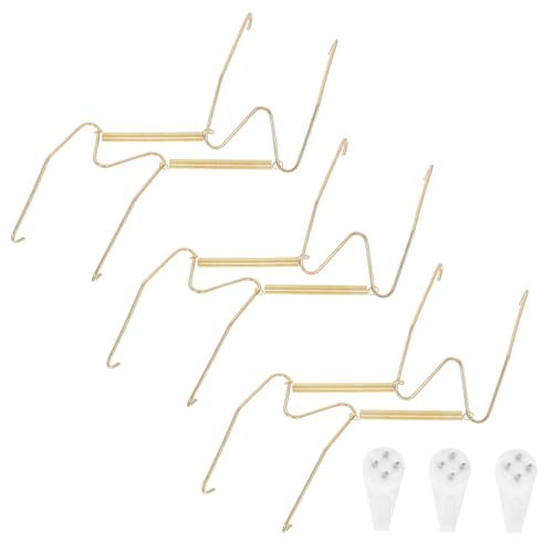 Sosoport 6pcs Invisible Plate Hangers Wall Mounted Hooks for Displaying Decorative Plates Secure Spring Mechanism Easy Installation Minimalist Design for Home Gallery