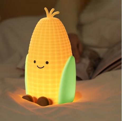 Image of QANYI Corn Cob Night Light-Soft Squishy Silicone Touch Lamp,Farmhouse Fall Decor for Home,USB Rechargeable & Dimmable, Desk Light for Kitchen Counter Decor,Cozy Thanksgiving Gift for Women