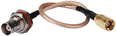 DHT Electronics RF coaxial Coax Cable Assembly BNC Female to SMB Female 12''