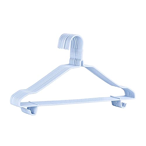Lot de 10 cintres en fil de fer pour chemises - Ultra fins - Économie d'espace - Antidérapants - 43,2 cm - Pour adulte - Pour armoire - Bleu Cover