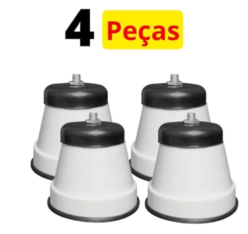 Kit com 4 Pés para Fogão, Geladeira e Freezer com Rodinhas Universais