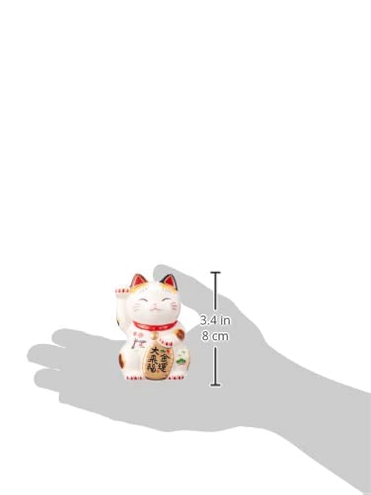 薬師窯 彩絵 招福大開運招き猫 (ちりめん 首輪.座布団付き) 置物 51BXHHR3EQL.jpg_BO30,255,255,