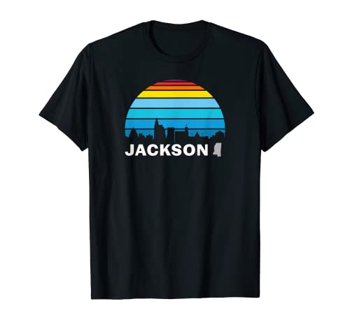 Vintage Jackson Mississippi Skyline Du Centre-Ville Rétro T-Shirt