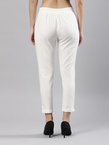 Image of Femmora Comfortable Fit Solid Straight Pant, Breathable Cotton Fabric with Side Zip Button Closure, for Women, Pack of 1