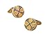 Aotiwe Manschettenknöpfe England, Geschenk Ehemann Hochzeit Rundes Kreuz Zirkonia Blau Gold Kupfer Business Stil