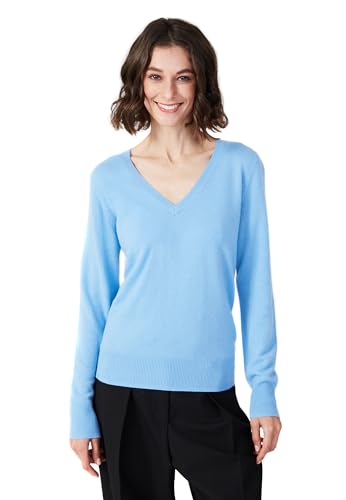 Image of Style Republic Women's 100% Pure Cashmere V-Neck Pullover Sweater | Lightweight Tops, Ultra Soft Feel, Naturally Breathe, Easy Layering, All Day Comfort Wear, Easy Care, Hand Wash Only