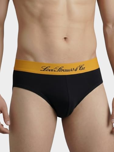 Image of Levi's Cotton Elite Brief | Premium Men's Brief Underwear | 4-Way Stretch | Outer Elastic Waistband | Double-Layered Pouch | Style 073 | Pack of 2