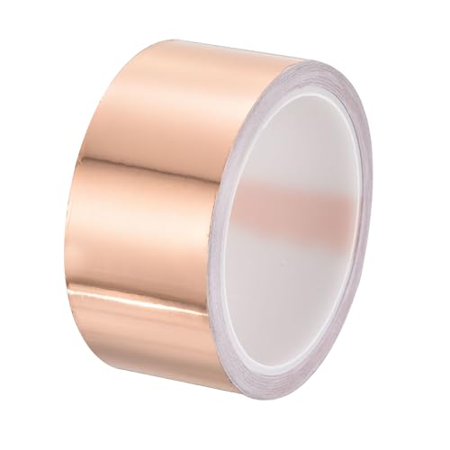 PATIKIL Copper Tape 1.77 Inch x 11 Yards 0.05 Thick Copper Foil Tape Single Sided Conductive Adhesive EMI Shielding for Electronics, Circuits, Grounding