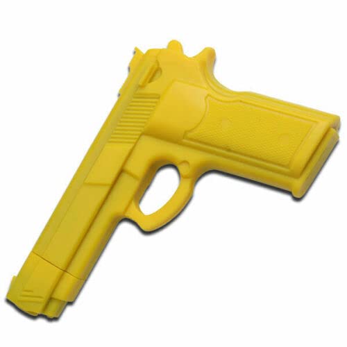7" Realistic Fake Rubber Training Gun For Martial Arts Krav Maga Self Defence Orange Black Yellow (Yellow)
