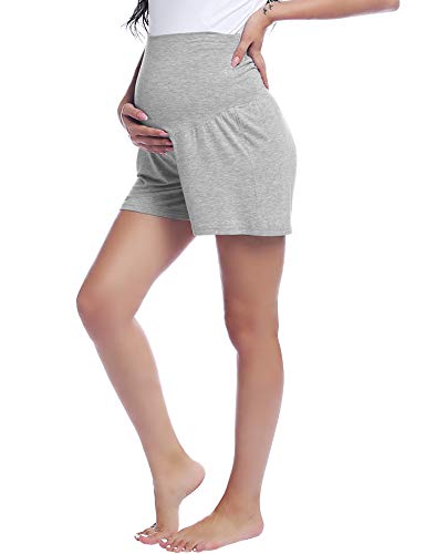 Pantalones cortos de maternidad para mujer, pantalones cortos para pijama pijama pantalones de yoga gris XXL