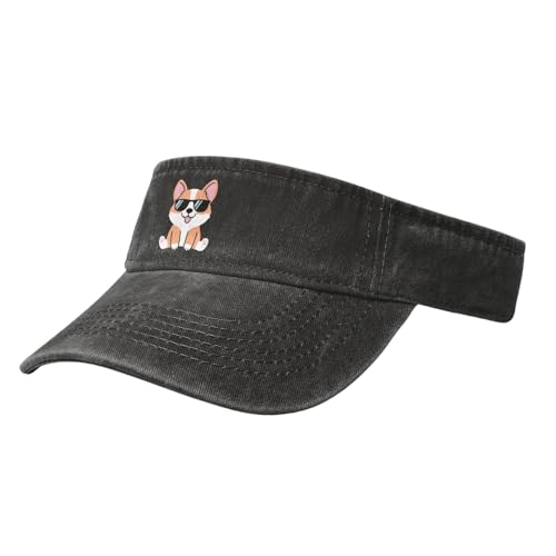 Visera deportiva ajustable con diseño de perro Corgi para mujer miniatura 2