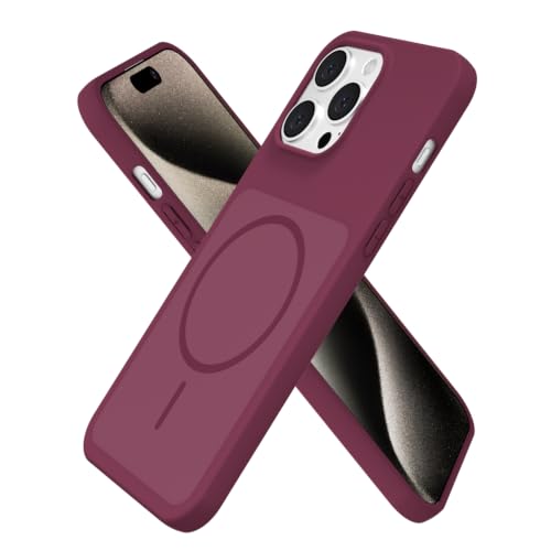 Coque iPhone 15 Pro Max magnétique bordeaux idéale pour le quotidien des femmes actif