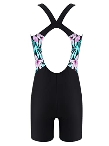 Kids Girls Boyleg Racerback Short Jumpsuit Swimsuit One Piece Beach Sports Athletic Bathing Suit2
