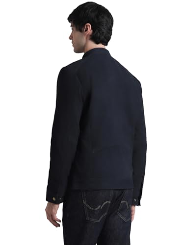 Image of JACK & JONES Men's Leather Standard Length A-Line Coat