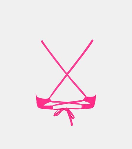 Image of CUPSHE Women's Bikini Top V Neck Triangle Swim Top Crisscross Back Tie | Swim Top Separate, Removable Soft Cups, Adjustable Straps, Customizable Fit, Mix and Match Style, Beach Vacation