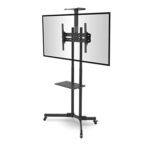 ® CC50587 TV-Ständer Standfuß rollbar Universal für Monitor Fernseher LCD LED Plasma mobil mit Rollen höhenverstellbar schwenkbar 32-65 Zoll