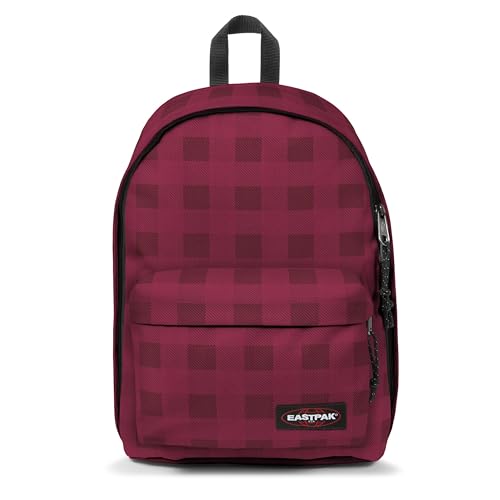 Image of EASTPAK Out Of Office - 31L Backpack with Dual Compartments, 14-inch Laptop Tablet Sleeve, Utility Pocket, Bottle Holder, Checker Wine Burgundy