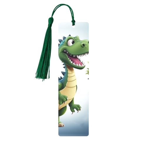 メタルブックマーク メンズ レディース 漫画 恐竜 イメージ ブックマーカー ユニークなハンドメイド ブックマーク タッセルペンダント付き クラフトメタルブックマーク 教師用 誕生日プレゼント