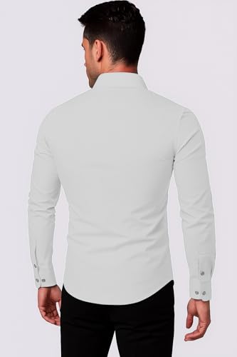 Image of Men's Solid Cotton Regular Fit Full Sleeve Collared Neck Casual Shirt for Men Stylish Latest, Formal