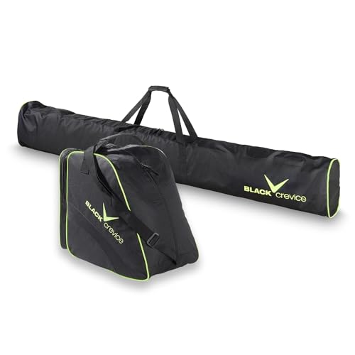 Prodotto di marca Black Crevice Borsa per sci e scarponi da sci, 43 x 27 5 cm, nero/giallo