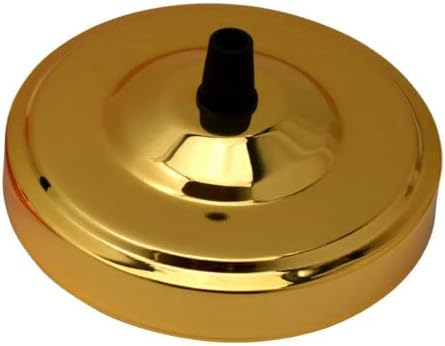 French Gold 108mm Ceiling Light Fitting Plate for Vintage Pendent Lights 108mm Single Point Metal Canopy Cover Antique Side Fitting Ceiling Rose with Accessories for Home Hanging Ceiling Wall Lamp