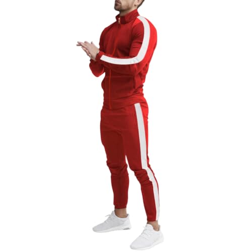 ASUIU Track Suits Mens Fall Sweatsuits Sets Sports Activewear Drawstring Winter Outfit 2 Piece Outfit Zip Up Jackets Gym Athletic Long Sleeve Conjunto Deportivo Para Hombre