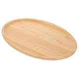 LckCryspho 楕円形竹製サービングトレイ – 耐久性のある多機能フードプラッター 屋外パーティー向け家用フルーツトレイ (30.00X20.00X1.60CM,写真1)