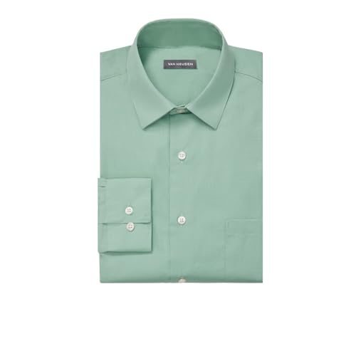 Image of Van Heusen Men's Poplin Regular Fit Solid Point Collar Dress Shirt