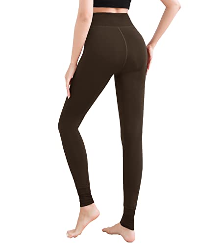Image of Pnadty Women's High Waisted Velvet Warm Elastic Tights Winter Fleece Lined Thick Leggings Pants
