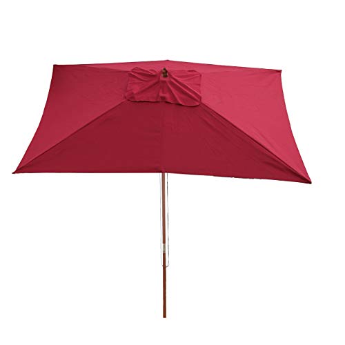 Mendler Parasol en bois, parasol de jardin Florida, rectangulaire 2x3m - bordeaux