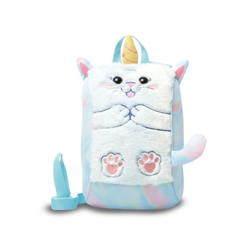 TOTTO - Mochila Infantil, Modelo Kido Unicorn Colors, Compartimento Principal con Cremallera, Bolsillo Interno con Cremallera, Asa en Reata, Correas Ajustables, Color Azul