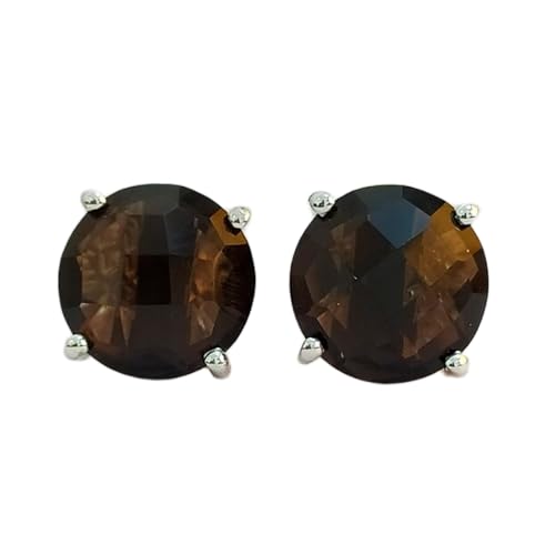 Boucles d'oreilles quartz fumé et argent pour sublimer vos tenues de bureau